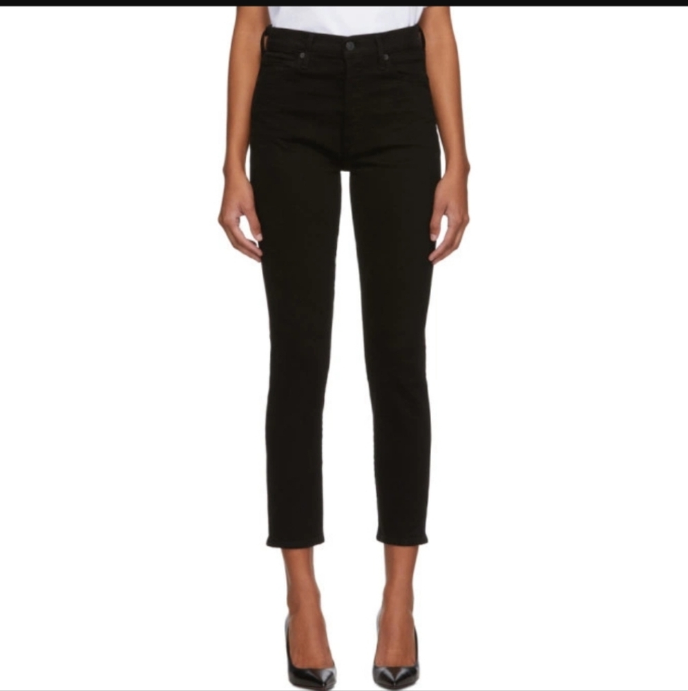 CITIZENS OF HUMANITY | Women's Black Olivia High-Rise Slim Ankle Jeans